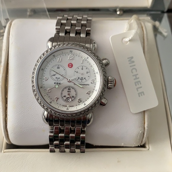 Michele CSX 36 Diamond Bezel Chronograph Watch - Picture 10 of 17